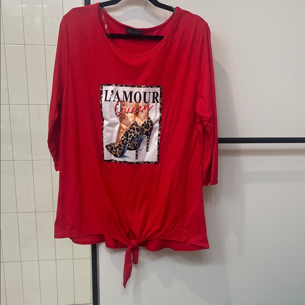 Scarlett Red Graphic Blouse